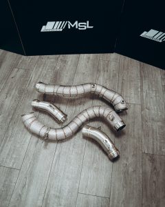 Mercedes GLC63 AMG M177 2018+ heat shielded decat downpipes