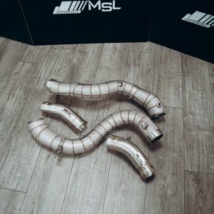 Mercedes GLC63 AMG M177 2018+ heat shielded decat downpipes